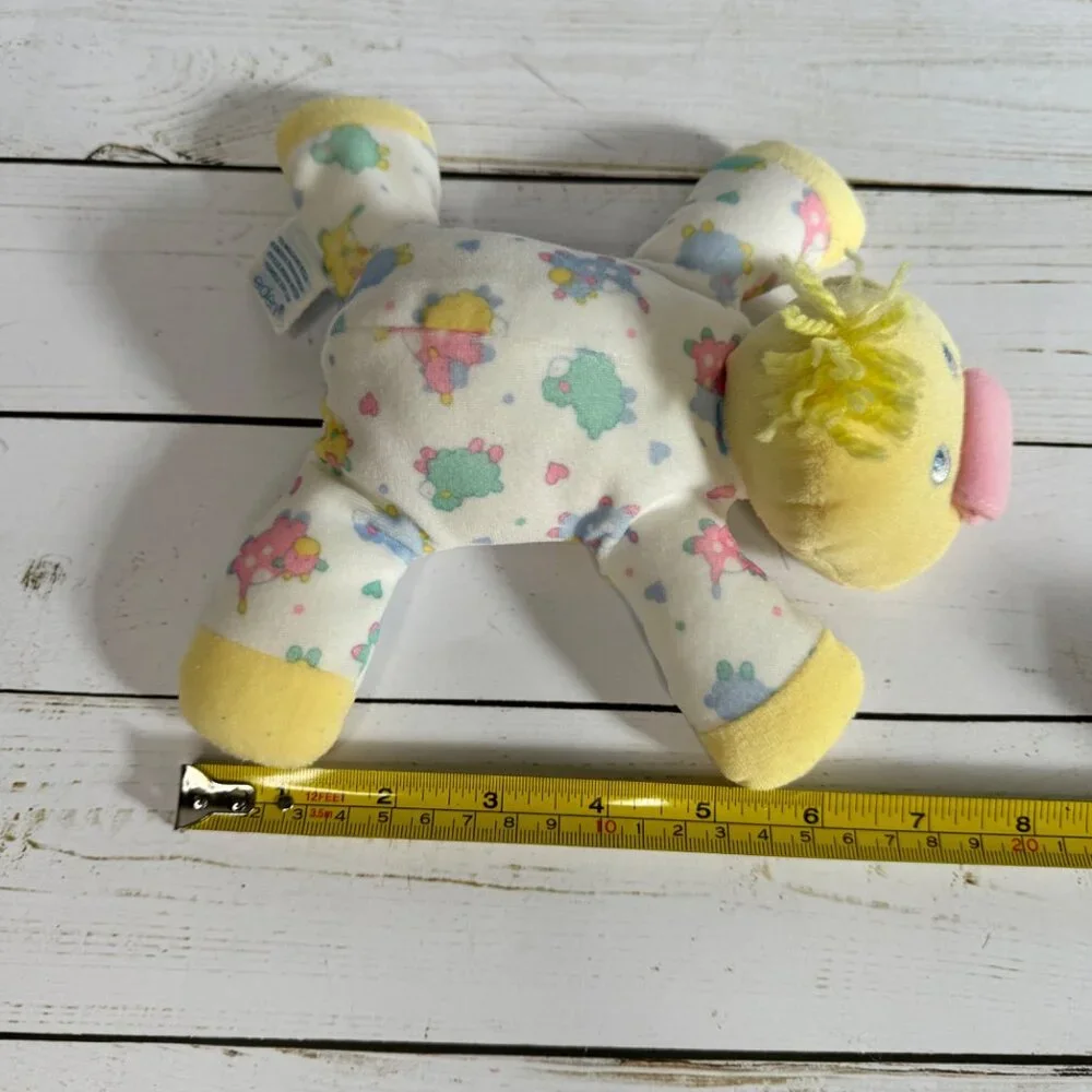 Vintage‎ Eden Baby Duck Terry Cloth Pajamas With Lambs Plush Toy Pink Beak